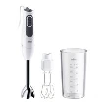 4193-MQ3105B hb wh Mixeur plongeant 750 w avec verre doseur, avec blender, fonction turbo blanc-gris - Braun