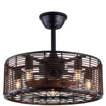 Senderpick - Braun Lampenschirm Deckenlampe Deckenventilator Mit Licht Fernbedienung Timing