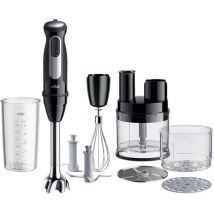 MultiQuick 5 Pro MQ55755M, Stabmixer mit 25 Geschwindigkeitsstufen, Easy Click System Plus, 1000W, Schwarz incl. Mini Küchenmaschine, Zerkleinerer,