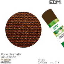 EDM Verdunkelungsnetz Rolle Braun 2x10m – Sichtschutz für Garten, Terrasse, Balkon – Wetterbeständig, UV-beständig, 80% Sichtschutz
