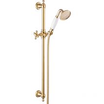 PaulGurkes Brausestange Gold Duschstange mit Handbrause Nostalgie Landhausstil