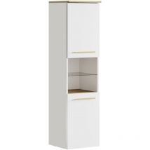 Badplaats - Badezimmer-Meuble Bravos 35 x 35 x 133 cm – Weiß und Weiß – Bade