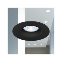 Einbaustrahler GU10 Ø75mm Einbaurahmen + 5W 6500K Kaltweiß Leuchtmittel inkl. GU10 Fassung Schwarz - Braytron