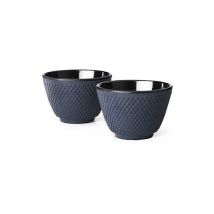 Bredemeijer - G004B jing lot de 2 tasses à thé de style asiatique en fonte bleu