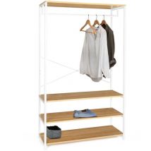 Breite Ankleide b. 100 cm detroit Industriedesign Holz und Metall weiß