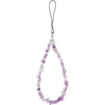 Feiyue - Breloque pour téléphone portable avec perles en cristal pour bracelets et dragonne Violet