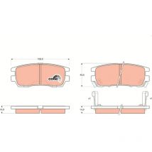 Bremsbeläge hinten für Mitsubishi Pajero – 14 mm dick – 108 mm breit – 435 mm hoch – E9 90R 01120067