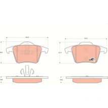 Hinterradbremsbeläge GDB1566 – Belagdicke 188 mm – Breite 1232 mm – Höhe 618 mm – Prüfzeichen E9 90R 01120836
