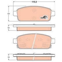 Bremsbeläge hinten für Opel Astra J 2015-2016 – Breite 1168 mm – Höhe 428 mm – Dicke 162 mm bis 17 mm – E9 90R 011202806