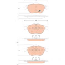 Bremsbeläge vorne für Renault Grand Scenic GDB1823 1564 mm, 1554 mm, 685 mm, 71 mm, 18 mm TRW