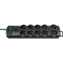 1153300120 Multipresa con interruttore 10 scomparti Nero Schuko 1 pz. - Brennenstuhl