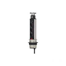 Brennenstuhl - 1396200003 base múltiple 2 m 3 salidas ac Aluminio, Negro