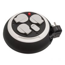 Brennenstuhl - 1109220600 comfort line lot de 3 mini enrouleur de câble pour intérieur avec fonction chargeur usb, câble de 3 m, f