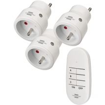 Brennenstuhl - Lot de 3 mini prises télécommandées + 1 télécommande Comfort-Line, 3 prises électriques