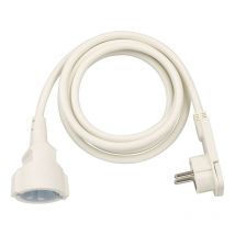 Brennenstuhl - 1168980250 - Rallonge électrique IP20 H05VV-F3G1,5 de 5 m (Blanc) avec fiche plate