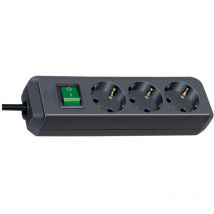 Brennenstuhl Eco-Line mit Schalter 3-fach schwarz 3m