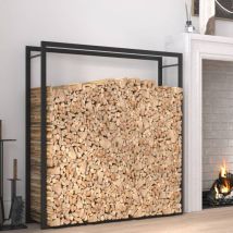 Bonnevie - Brennholzrega,kaminholzregal,kaminholzständer,kaminholzunterstandl Mattschwarz 110x28x116 Cm Stahl Vmec338499