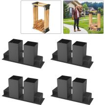Hengmei - Holzstapelhilfe für Kaminholz Holzstapelhalter Brennholzregal Kaminholzhalter Brennholz Stapelhilfe Kaminholzregal aussen und innen(4er Set)