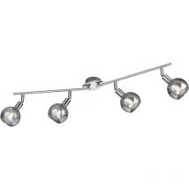 Frankystar - Brest Barre 4 Spots en Métal Chromé avec Verres Fumés l. 83cm