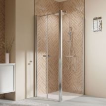 Elana 2.0 Pendeltür Klarglas inklusive cer+ Antikalkbeschichtung für Seitenwand 1423/1424 1000, Silber matt - Breuer