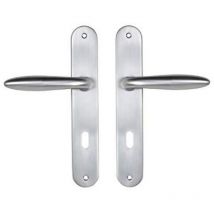 984050 - Set di maniglie zamak su piastra per camera, porta interna, colore: Argento - Bricard