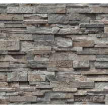 PS - Brick Effect Wallpaper Vinyl 3D Slate Stone Split Face Tile Paste The Wall p+s