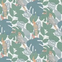 BRICOFLOR Papier Peint animaux pour chambre, salon & plus Tapisserie oiseaux gris et jaune Papier peint jungle vert pour salon, cuisine & plus