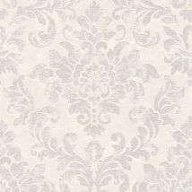 BRICOFLOR Papier peint baroque | Papier peint damassé | Papier peint blanc pastel rosé | Déco papier peint chambre & couloir | Papier peint chic