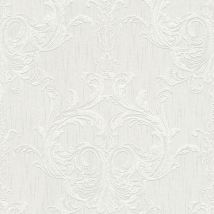 BRICOFLOR Papier peint baroque Tapisserie baroque Papier peint intissé Gris Blanc - 10,05 x 0,53 m