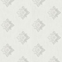 BRICOFLOR Papier peint baroque Tapisserie baroque Papier peint intissé Gris Blanc - 10,05 x 0,53 m
