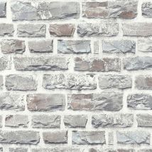 BRICOFLOR Papier peint brique gris | Papier peint gris et blanc | Papier peint vinyle cuisine, salon & chambre ado | Papier peint mur brique - 10,05
