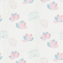 BRICOFLOR Papier Peint chambre enfant rose Tapisserie intissé fleurie Papier Peint floral rose et bleu pour chambre, salon & plus