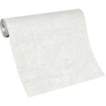 BRICOFLOR Papier Peint effet béton blanc Papier Peint imitation béton blanc Tapisserie intissée blanche pour chambre, salon & plus