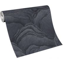 BRICOFLOR Papier Peint effet pierre et brique gris foncé Papier Peint intissé pour salon, bureau & plus Tapisserie imitation fause pierre