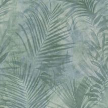 BRICOFLOR Papier peint feuille verte | Papier peint vert de gris effet aquarelle | Papier peint vinyle | Papier peint salle de bain & salon - 10,05 x
