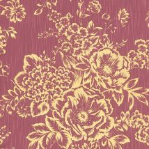 BRICOFLOR Papier peint fleuri Tapisserie fleu Tapisserie florale Papier peint intissé Gris Rouge - 10,05 x 0,53 m