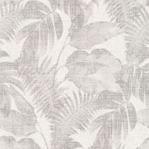 BRICOFLOR Papier peint gris et blanc | Papier peint tropical | Papier peint feuille | Papier peint entrée, couloir & chambre - 10,05 x 0,53 m