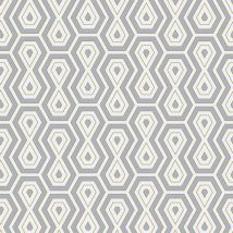 BRICOFLOR Papier peint gris et or & blanc | Papier peint géométrique | Papier peint rétro intissé | Papier peint pour couloir & salon - 10,05 x 0,53 m