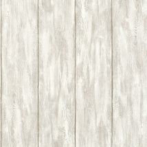 BRICOFLOR Papier peint imitation bois Papier peint effet bois Tapisserie imitation bois Papier peint intissé Gris Beige / crème - 10,05 x 0,53 m