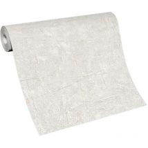 BRICOFLOR Papier Peint imitation béton blanc Tapisserie intissée béton pour bureau, salon & plus Papier Peint effet béton blanc