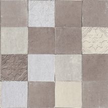 BRICOFLOR Papier peint imitation carrelage | Papier peint taupe, beige & gris métallique | Papier peint cuisine & salle de bain vinyle intissé