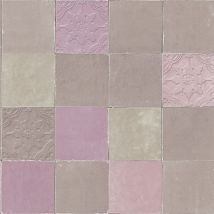 BRICOFLOR Papier peint imitation carrelage | Papier peint violet pastel & taupe | Papier peint salle de bain & chambre femme vinyle intissé - 10,05 x