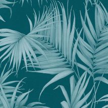 BRICOFLOR Papier peint jungle Papier peint exotique Tapisserie jungle Tapisserie tropicale Papier peint intissé Bleu Vert - 10,05 x 0,53 m