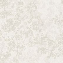BRICOFLOR Papier peint motif feuille | Papier peint blanc | Papier peint salle de bain, chambre & couloir | Papier peint clair intissé & vinyle