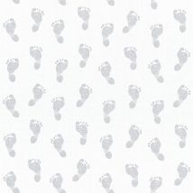 BRICOFLOR Papier peint motif Tapisserie motif Papier peint enfant Papier peint intissé Gris Blanc - 10,05 x 0,53 m