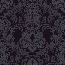 BRICOFLOR Papier peint noir et argent | Papier peint baroque noir | Papier peint noir pailleté intissé & vinyle | Papier peint glamour chambre