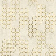 BRICOFLOR Papier peint or & crème | Papier peint moderne vinyle | Papier peint géométrique | Papier peint salon, cuisine & salle à manger - 10,05 x