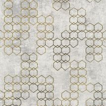 BRICOFLOR Papier peint or & gris | Papier peint industriel | Papier peint design | Papier peint salon & chambre | Papier peint moderne doré - 10,05 x