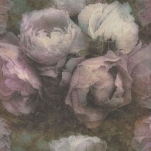 BRICOFLOR Papier peint pivoine | Papier peint violet | Papier peint grosses fleurs | Papier peint pour chambre | Papier peint romantique intissé