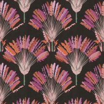 BRICOFLOR Papier peint plume | Papier peint original | Papier peint noir et violet & orange | Papier peint chambre - 10,05 x 0,53 m